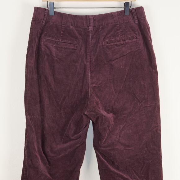 Uniqlo Wide Leg Dark Red Wine Corduroy Pants Womens Sz XL - Picture 4 of 9